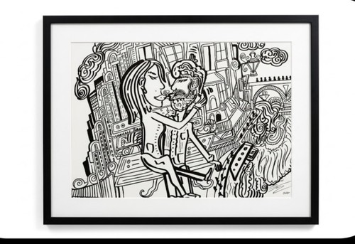 Dessin original ancre noir - original, et