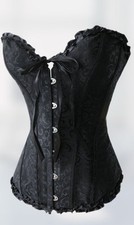 CORSET BUSTIER VICTORIEN TOP HAUT NOIR SERRE TAILLE LINGERIE SEXY (5085-2)