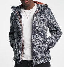 Ted Baker London Men's Paso Printed Floral Cagoule Jacket Navy Zip Hooded Coat 4