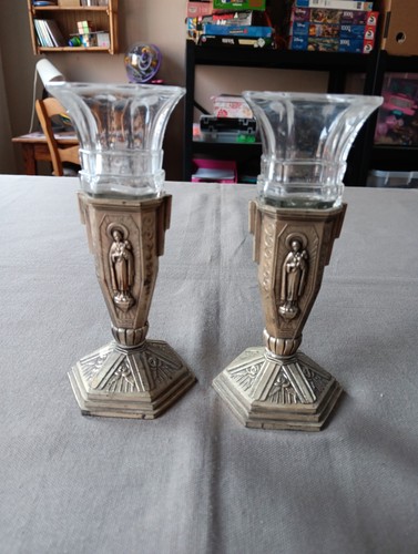 Paire vases art - déco, porte