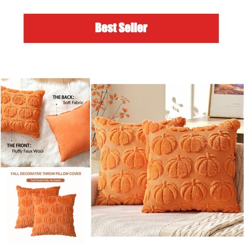 Housse coussin citrouille - coussin,