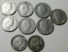 LOT MONNAIE FRANCS chf SUISSE 0.10-20 rappen 1880-1883-1884-1893-1900-1902-1906