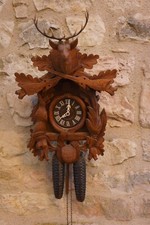 RARE ANCIEN GRAND COUCOU ALBERT SCHWAB KARLSRUHE HORLOGE PENDULE