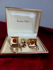 Boutons de manchettes vintage  cristal  + épingle à cravatte assortie