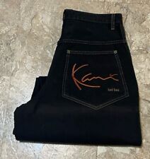 Vtg Karl Kani Black Denim Pants Sz 34x32