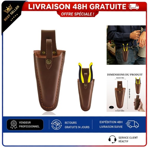 étui sécateur cuir - Étui, marron
