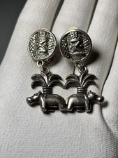 boucle d'oreille clips Hippopotame Et Palmier , Comptoirs De La Banquise Paris