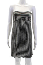 Missoni Womens Strapless Metallic Striped Mini Dress Black Size 6