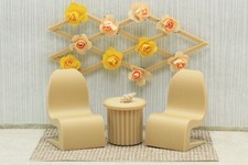 Kurviges Chaise Set - Maison de Poupée Miniature 1:12 Miniature Poupées Meubles