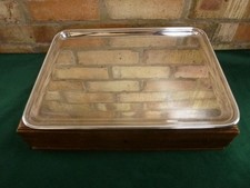 Lovely Christofle Silver Plated 16 1/2" Cocktail Serving Tray Bead Pattern