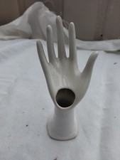 Ancienne Main Blanche en Céramique, Main Baguier, Soliflore Vintage