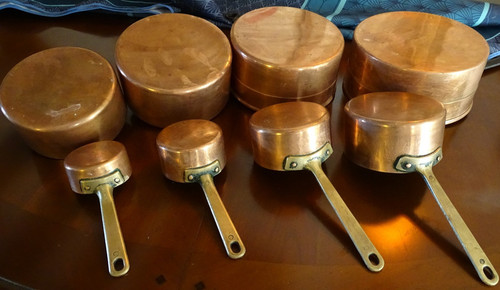 Lot anciennes casseroles en - lot, 8