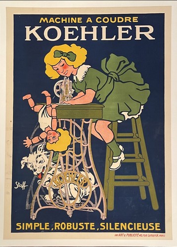 Affiche ancienne machine à - ancienne,,