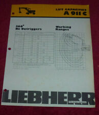 Vintage Advertising Liebherr A 911C Lift Capacites Brochure 1977