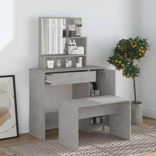 Ensemble coiffeuse gris - ensemble, béton