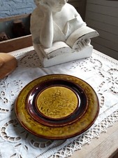 ASSIETTE CHOISY LE ROI EN BARBOTINE EMAUX OMBRANT coq poule poussin