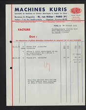 "PARIS (IX°) ELECTRIC MACHINES & SCISSORS for cutting FABRICS "KURIS" in 1936