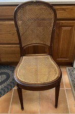 France French Cane Plantation Chair Reeded Brass Au Gros Chene Paris Rare Fine