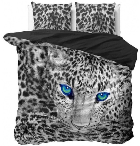 Housse couette cheetah grey - couette,