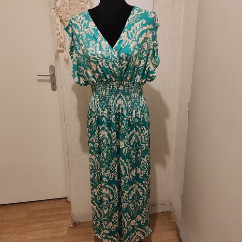 Robe longue bohème vert