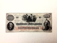 ~ RARE T41 1862 CONFEDERATE $100 WITH CSA BLOCK WATERMARK & KNOXVILLE, TN STAMP