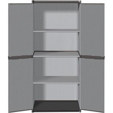 Armoire de rangement haute en résine TOOD - 3 tablettes - Gris