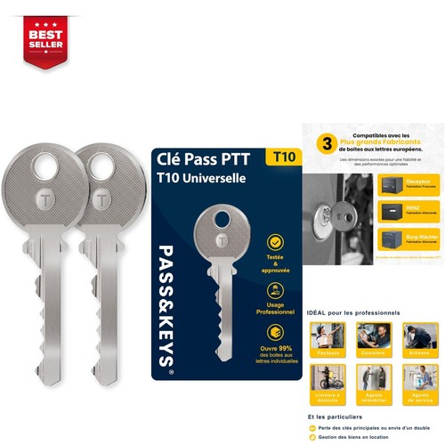 Clé pass ptt t10 - clé, universelle