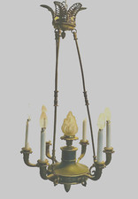 lustre empire en bronze patine