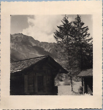 Switzerland, chalet near the mountains, vintage print, ca.1930 Switzerland, chalet near