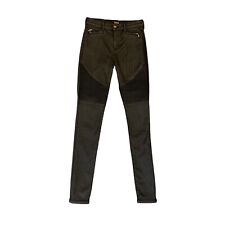 Norton Zed Moto Jean Womens 26 Washed Black Coated Denim Skinny Mid Rise Stretch