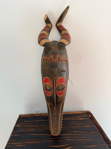 Ancien masque africain bois - africain,