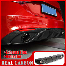  REAL CARBON FIBER REAR TRUNK BUMPER DIFFUSER LIP Fits 2017-24 Alfa Romeo Giulia