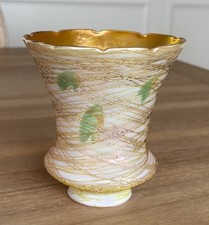 Lustre Art - Threaded Iridescent Glass Lamp Shade - Art Nouveau - 2 1/8” Fitter