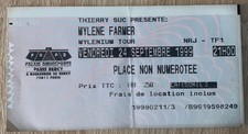 Mylene Farmer - Ticket concert - Bercy Paris -Vendredi 24 Septembre 1999