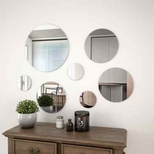 7x Miroir Mural Verre Rond
