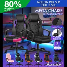 ALFORDSON Fauteuil de Jeu Course Bureau Ergonomique Pivotant Exécutif Ordinateur