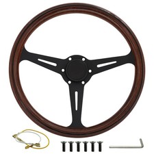 Volant En Bois Oldtimer, Bois, Rayons Noirs, 36Cm, 74Mm, Nardi, Raid