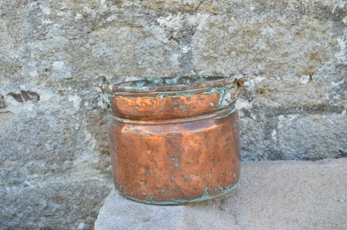 Ancien seau cuivre epoque - en,