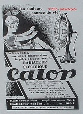 ADVERTISEMENT CALOR ELECTRIC RADIATOR KID SOLEIL 1928 FRENCH AD PUB ART DECO