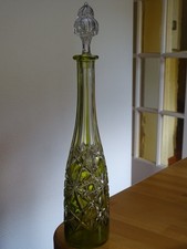 ANTIQUE CRYSTAL BACCARAT APERITIF CARAFE CUT MODEL LAGNY OVERLAY FOAM