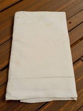 Drap de lit ancien brodé