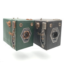 Lot 2 x Appareils photo Ancien GOLDY Menisque 6 x 9 - Vintage - VERT + NOIR