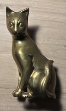 Vintage Decorative Brass Bronze Cat Statue 