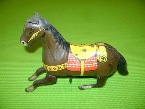 Jouet ancien cheval mecanique - cheval,