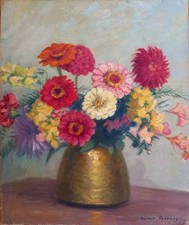 Tableau Fleurs Cuivre Olivier