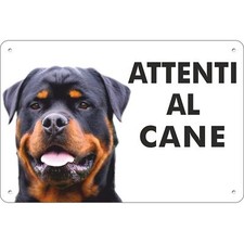 ROTTWEILER Panneau attentif au chien en aluminium métal épaisseur 3 mm Rottwe...