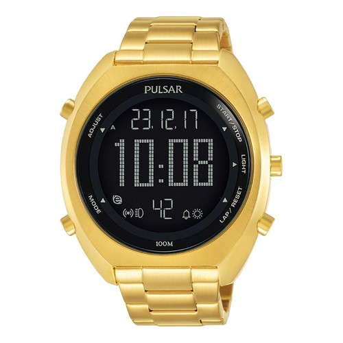 Pulsar gents pvd plated - plated, alarm