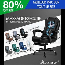 ALFORDSON Massage Chaise de Bureau Repose-Pieds Exécutif Siège de Jeu