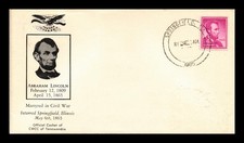 DR JIM STAMPS US COVER PRESIDENT ABRAHAM LINCOLN INTERRED SPRINGFIELD ILLINOIS