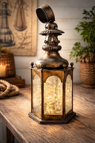 Antique brass marine lantern - antique,